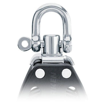 Harken 40mm Carbo Block, 2-scheibig, mit Wirbel und Hundsfott