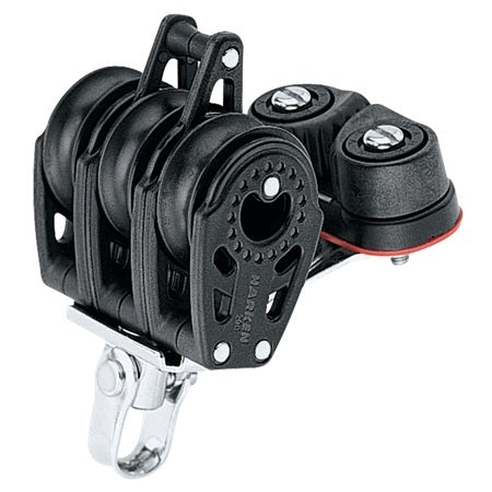 Harken 29mm Carbo Block, 3-scheibig, mit Klemme und Hundsfott