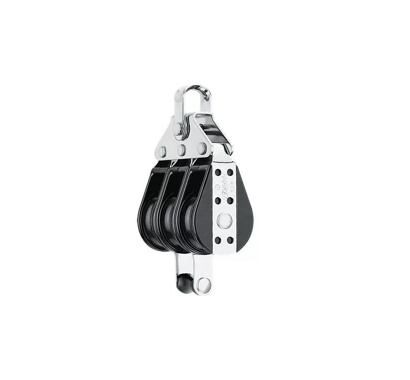 Harken 38mm Big Bullet Block, 3-scheibig, mit Hundsfott