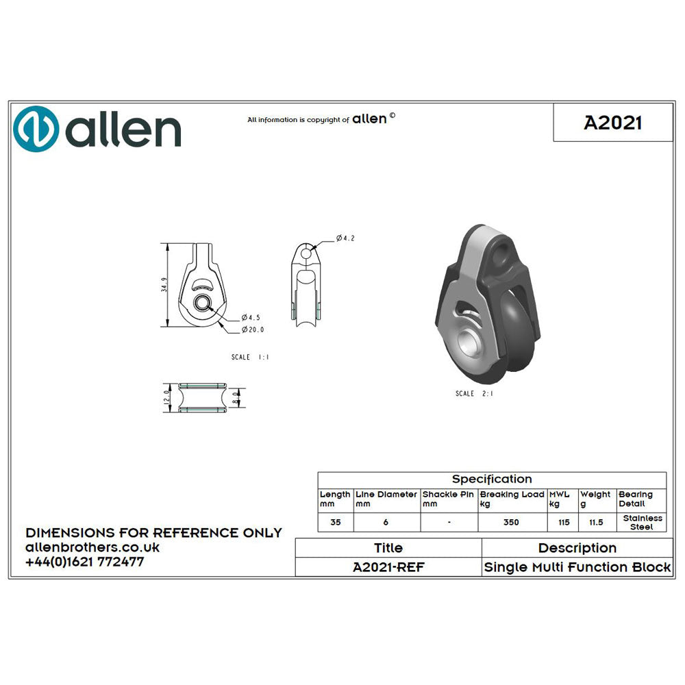 Allen 20mm Dynamic Basis Block-aquaequip.de