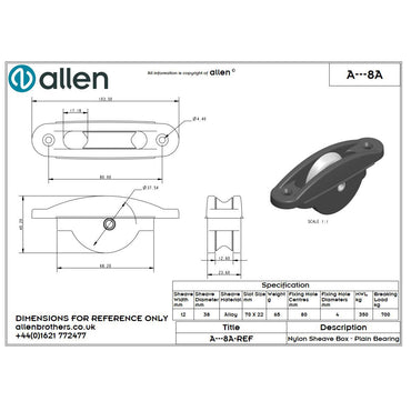 Allen 38mm Einlassblock (Aluminium/10mm)