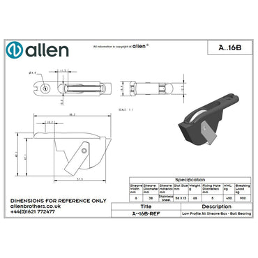 Allen 38mm Einlassblock (Edelstahl/5mm)
