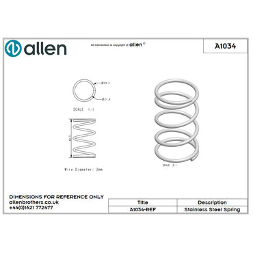 Allen Große Edelstahl-Aufrichtfeder für Blöcke