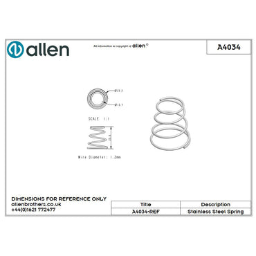Allen Kleine Edelstahl-Aufrichtfeder für Blöcke