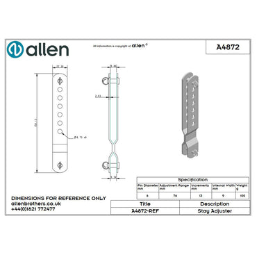 Allen Wantenversteller 150mm, verschweißt