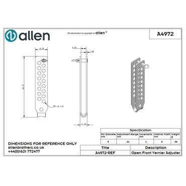 Allen Wantenversteller 95mm, zweireihig