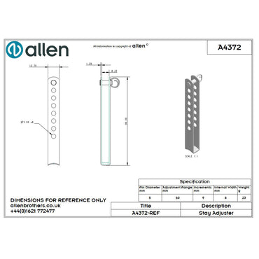 Allen Wantenversteller 96mm, einreihig