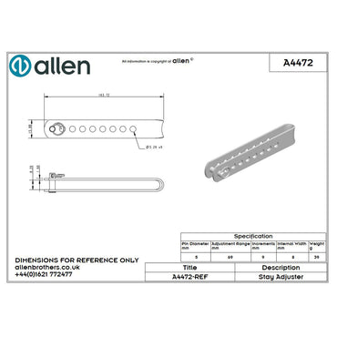 Allen Wantenversteller 104mm, einreihig