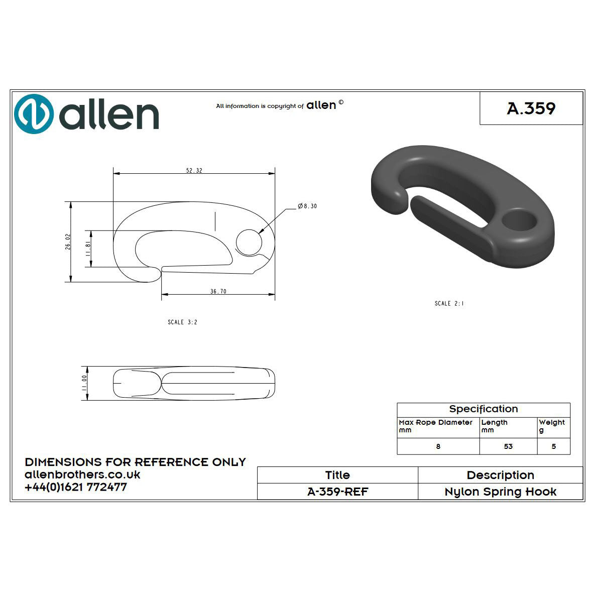 Allen Leinenhaken, Nylon