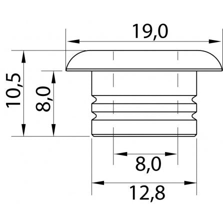 Allen Decksdurchführung, Aluminium (8mm)