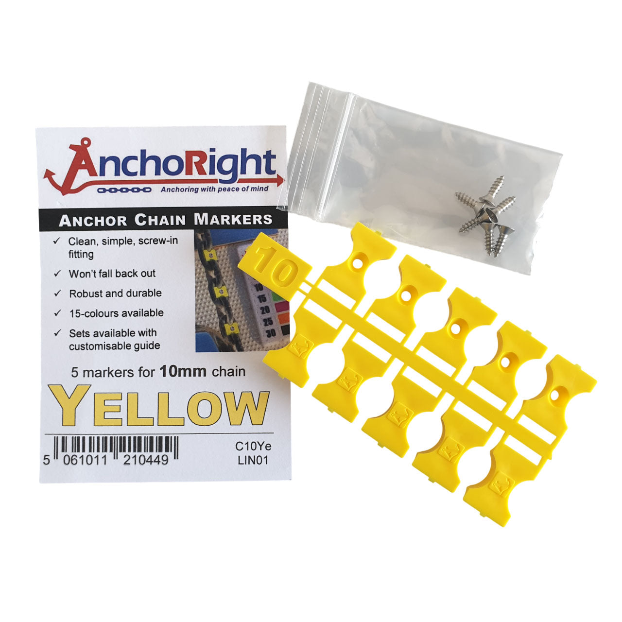 ANCHORIGHT Kettenmarkierungen - 10mm - Gelb