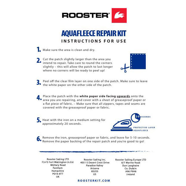 Rooster Reparatur Set 'Aquafleece Repair Kit'