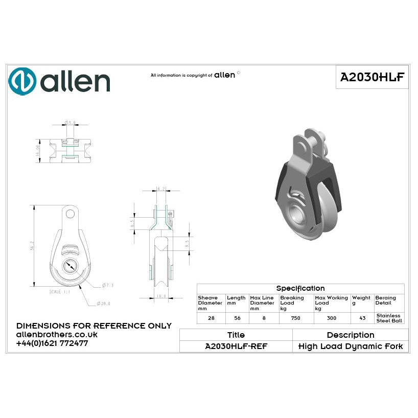 Allen 30mm Dynamic Block (High Load) - Gabelkopf