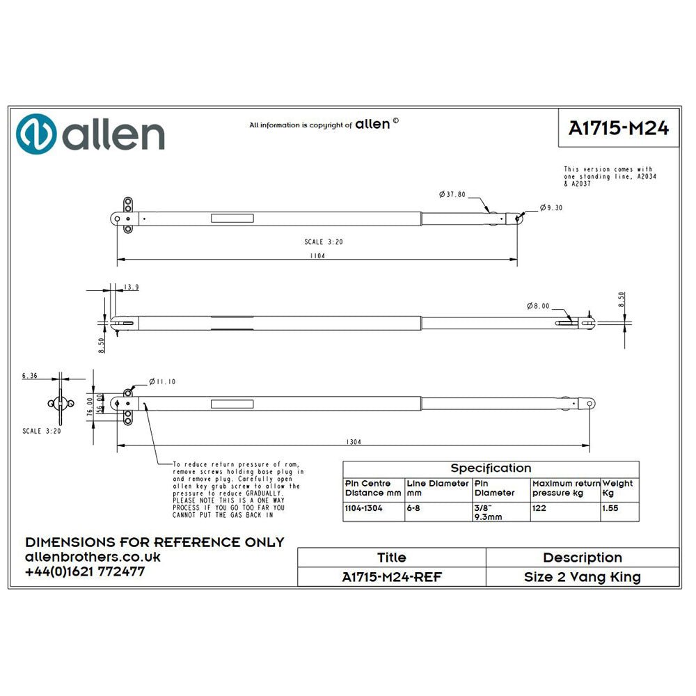 Allen Kicker Set 'Vang King 2' (Melges 24)