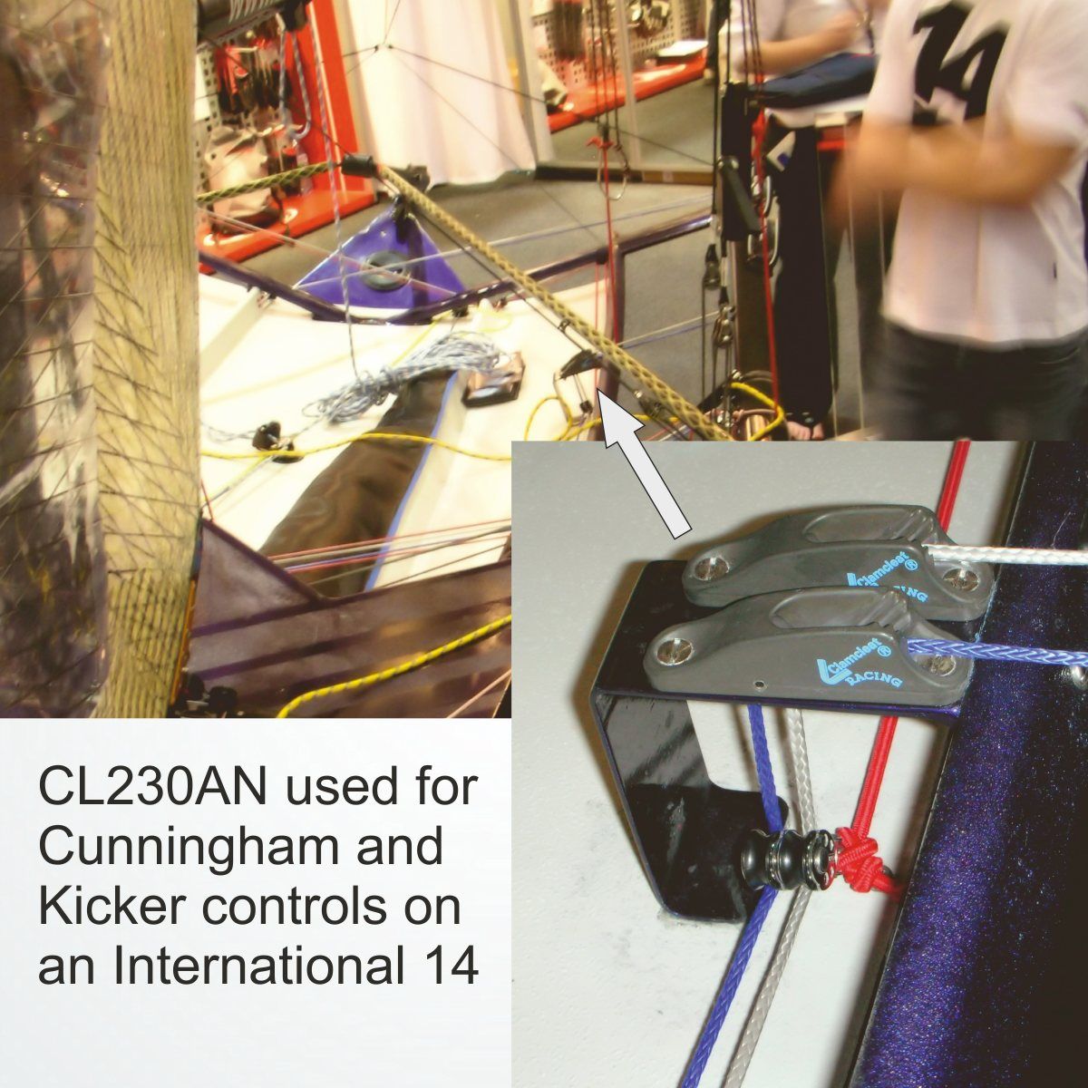 Clamcleat Tauklemme CL230 'Racing Junior' mit Rolle