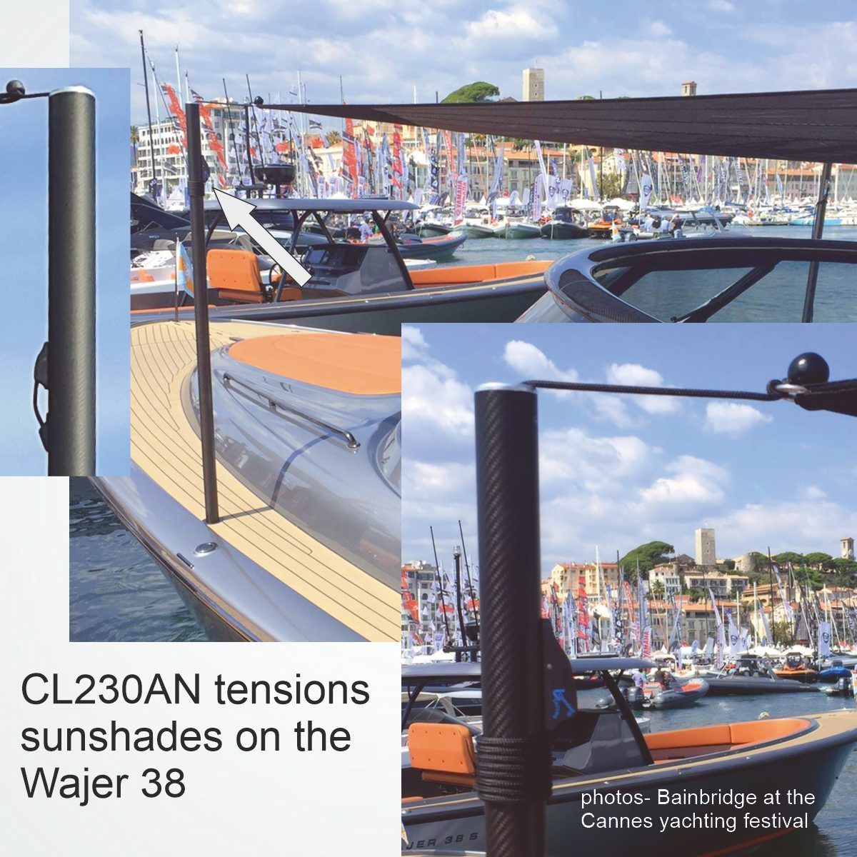 Clamcleat Tauklemme CL230 'Racing Junior' mit Rolle