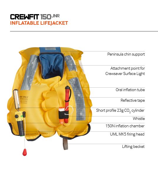 Crewsaver Automatik-Rettungsweste 'CrewFit 150N Junior'
