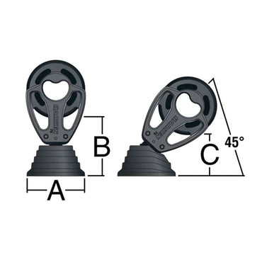 Harken 45mm Black Magic Stehblock, 1-scheibig
