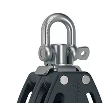 Harken 57mm Carbo Ratchet Block, 2-scheibig mit Wirbel