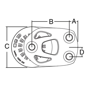 Harken 60mm Element Umlenkblock, 1-scheibig