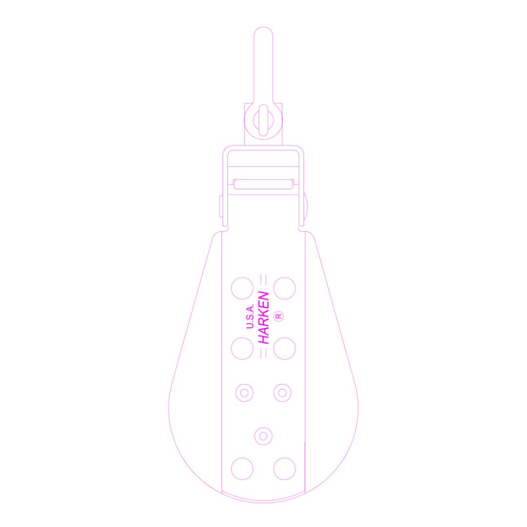 Harken 76mm Midrange Block, 3-scheibig