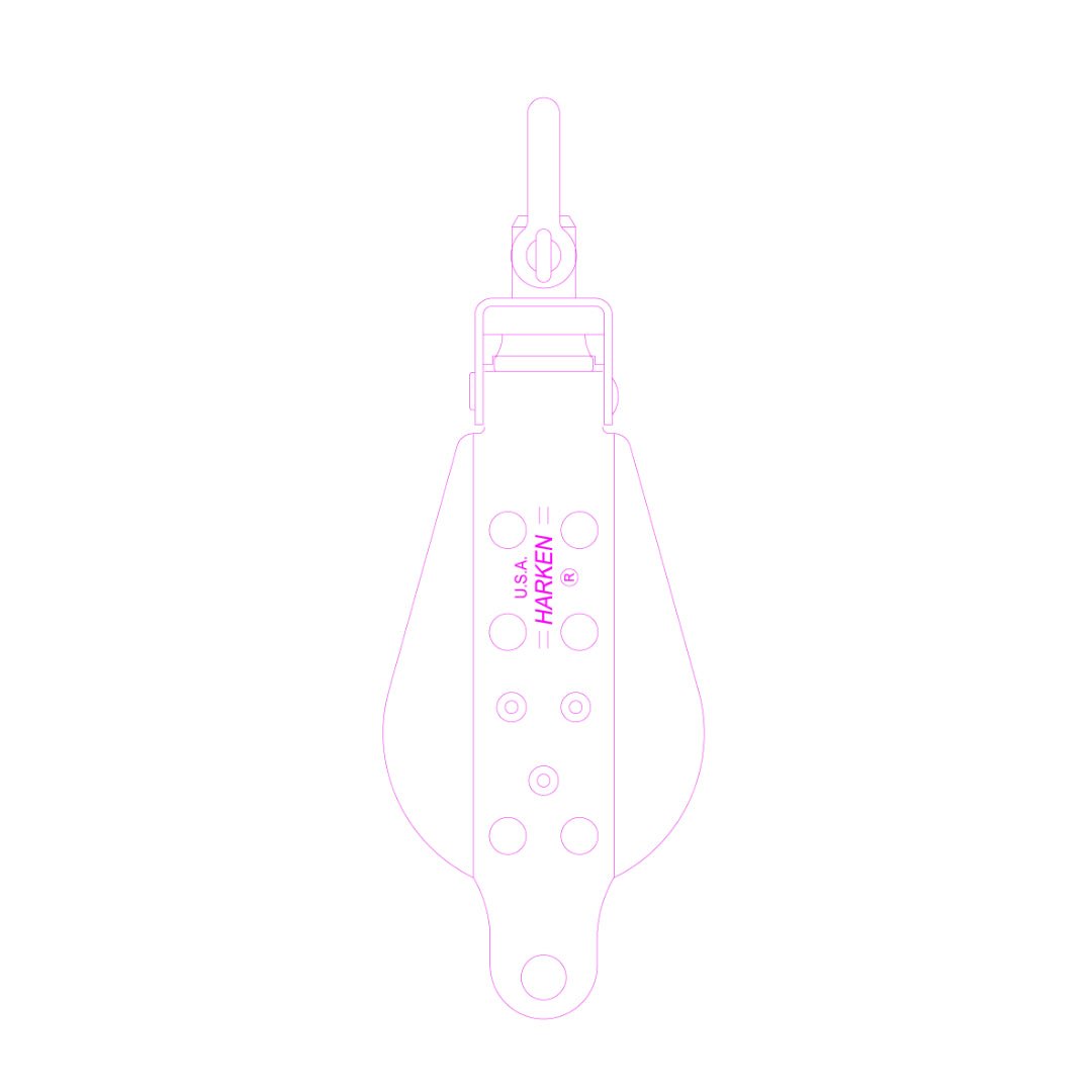 Harken 76mm Midrange Doppelblock, mit Hundsfott