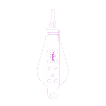 Harken 76mm Midrange Doppelblock, mit Hundsfott