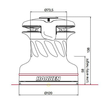 Harken Winsch 'Aluminium Radial' (15STA)