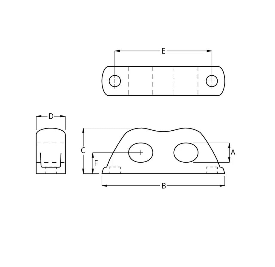 Ronstan Leitöse 'RopeGlide™ Fairlead', doppelt (12mm)