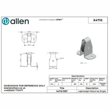 Allen 20mm Bockrolle, 1-scheibig-aquaequip.de