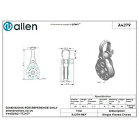 Allen 25mm Hochlastblock, 1-scheibig, breite Scheibe