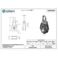 Allen 30mm Dynamic Block mit Wirbelschäkel