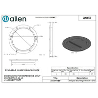 Allen Inspektionsdeckel 130mm, Dichtung und Einbaurahmen