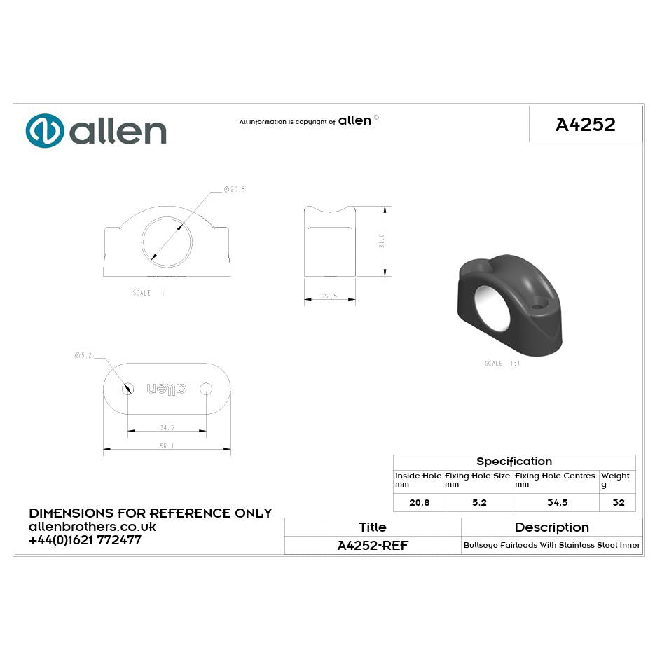 Allen Leitöse mit Edelstahlöse (19mm)