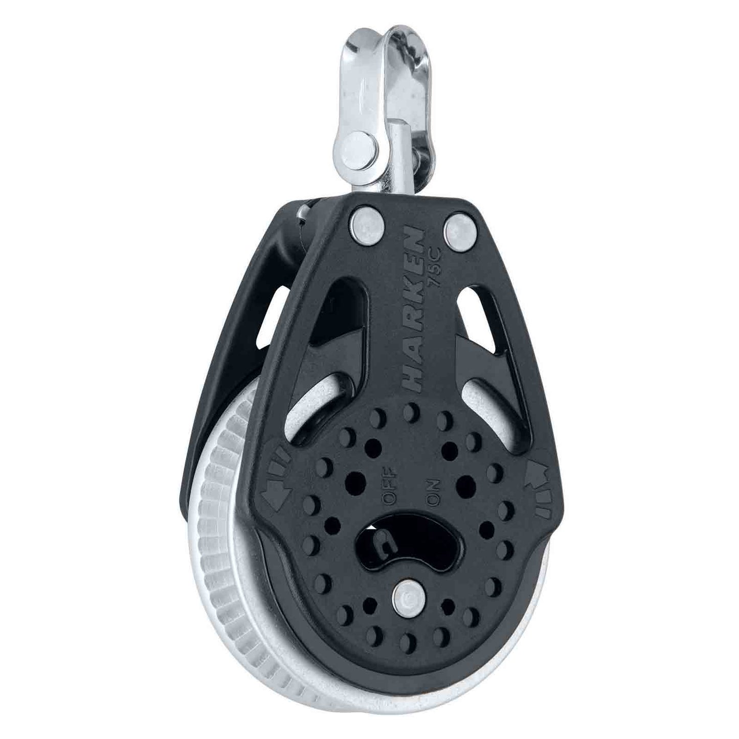 Harken 75mm Carbo Ratchet Block, mit Wirbel (2x Grip)