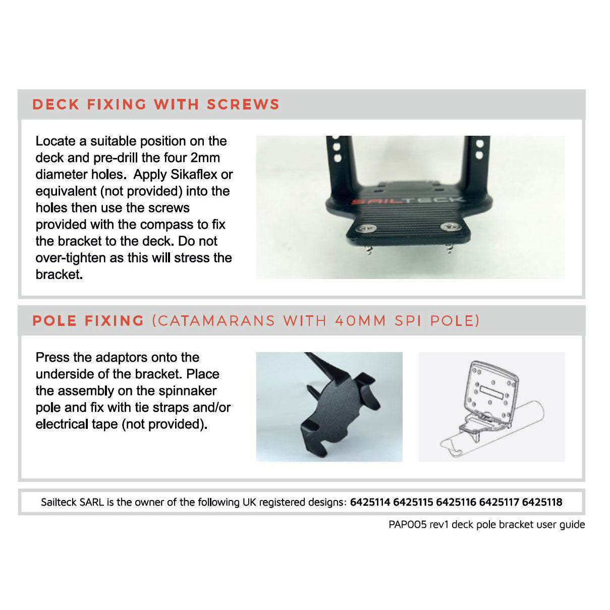 Sailteck Deckhalterung für Race Compass