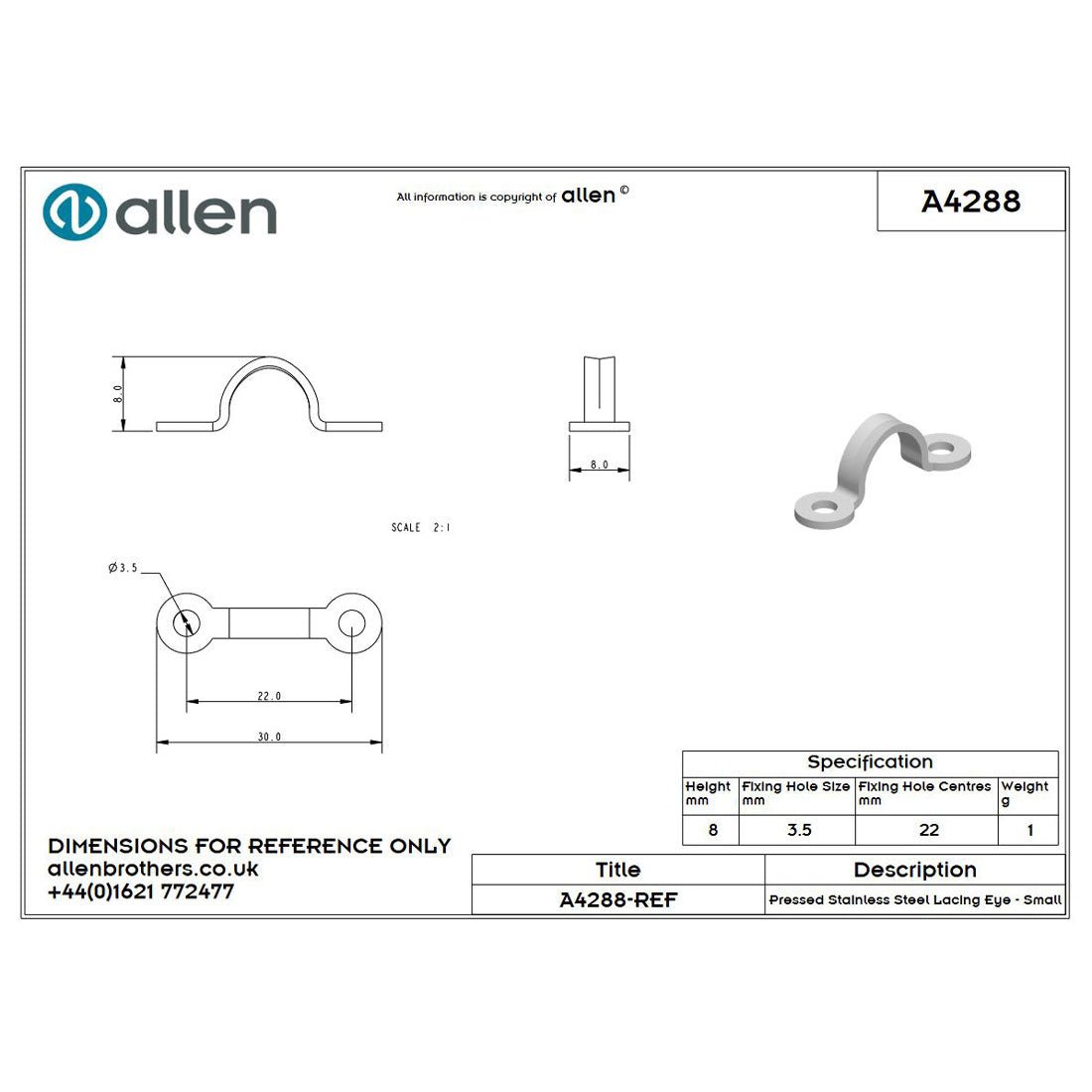 Allen Augbügel (8mm)