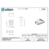Allen Endkappe für Segellatten (14mm/mit Schlitz)