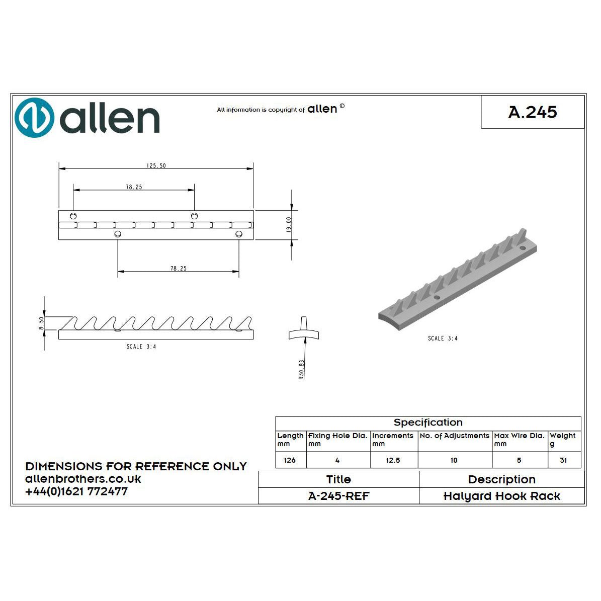 Allen Hakenschiene