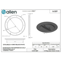 Allen Inspektionsdeckel 144mm mit Einbaurahmen