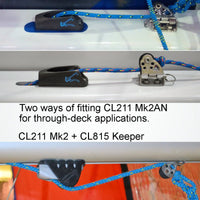Clamcleat Tauklemme 'CL211 MK2' mit Leitöse (hart eloxiert) Clamcleat