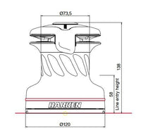 Harken Winsch 'Aluminium Radial' (15STA)