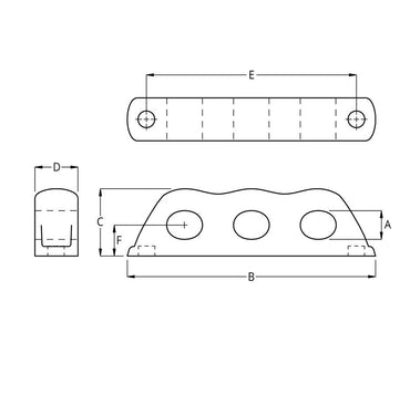 Ronstan Leitöse 'RopeGlide™ Fairlead', dreifach (12mm)