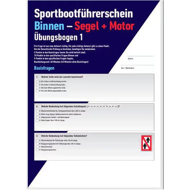 Übungsbogen Sportbootführerschein Binnen