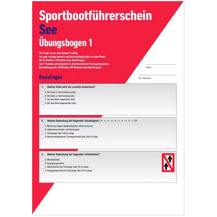 Übungsbogen Sportbootführerschein See