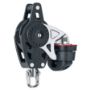 Harken 40mm Carbo Ratschblock, 1-einscheibig, mit Klemme und Hundsfott