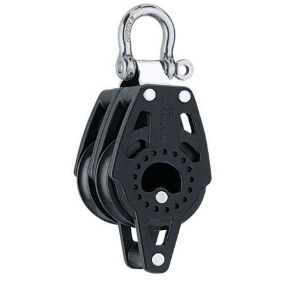 Harken 40mm Carbo Block, 2-scheibig, mit Hundsfott (fix)