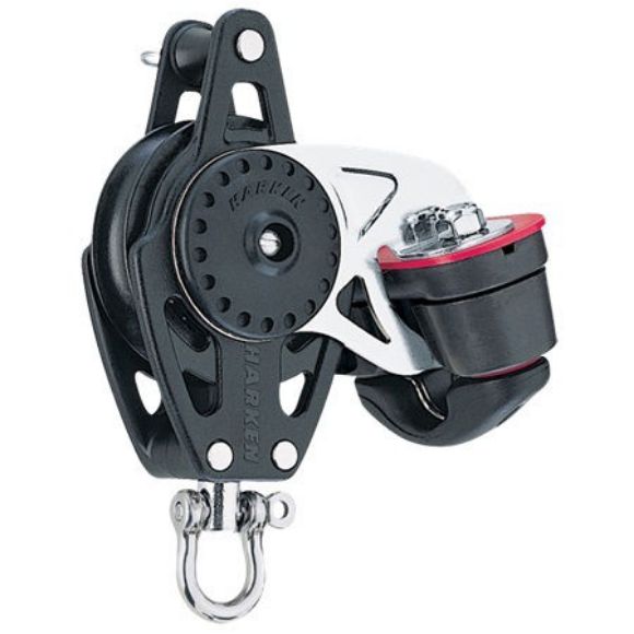 Harken 40mm Carbo Block, 1-scheibig, mit Klemme und Hundsfott