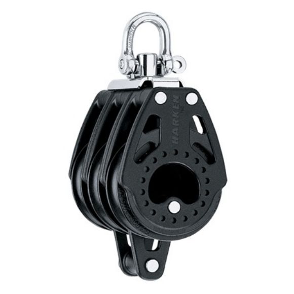 Harken 75mm Carbo Block, 3-scheibig mit Hundsfott