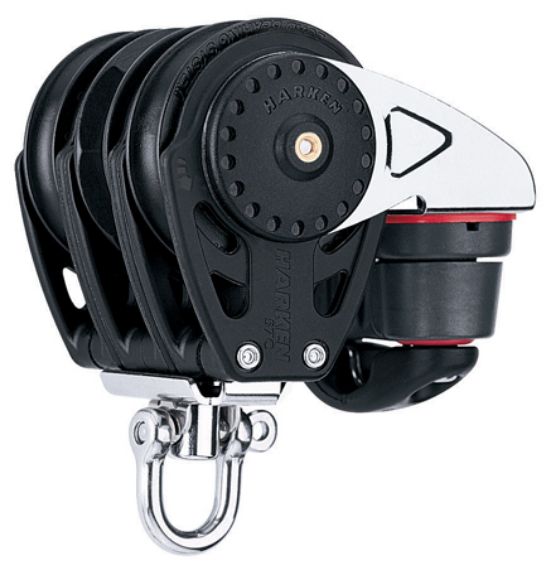 Harken 75mm Carbo Ratchamatic, 3-scheibig, mit Klemme